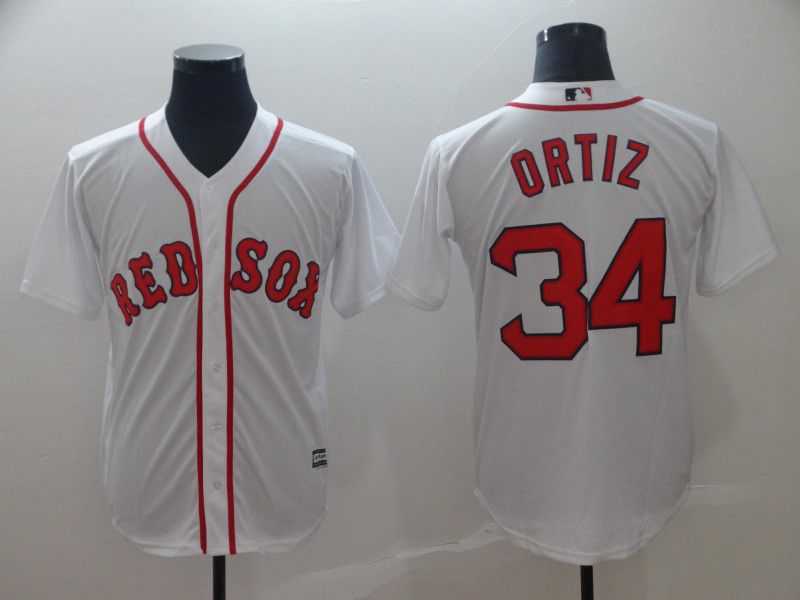 2019 MLB Men Boston Red Sox 34 Ortiz white game Jerseys